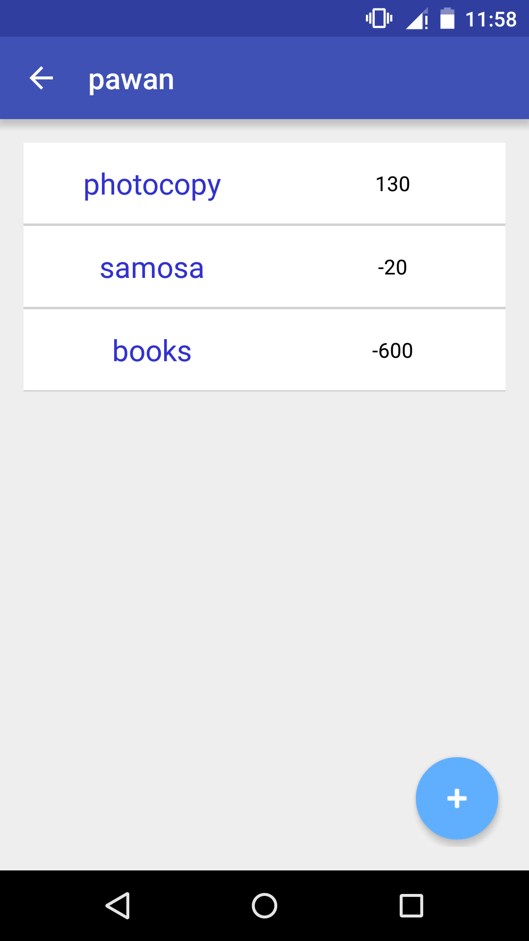 display friend expenses