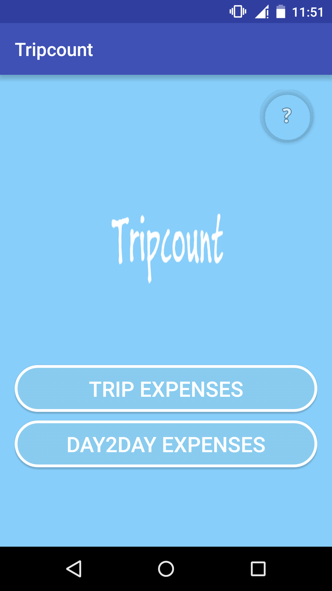 mainscreen of app